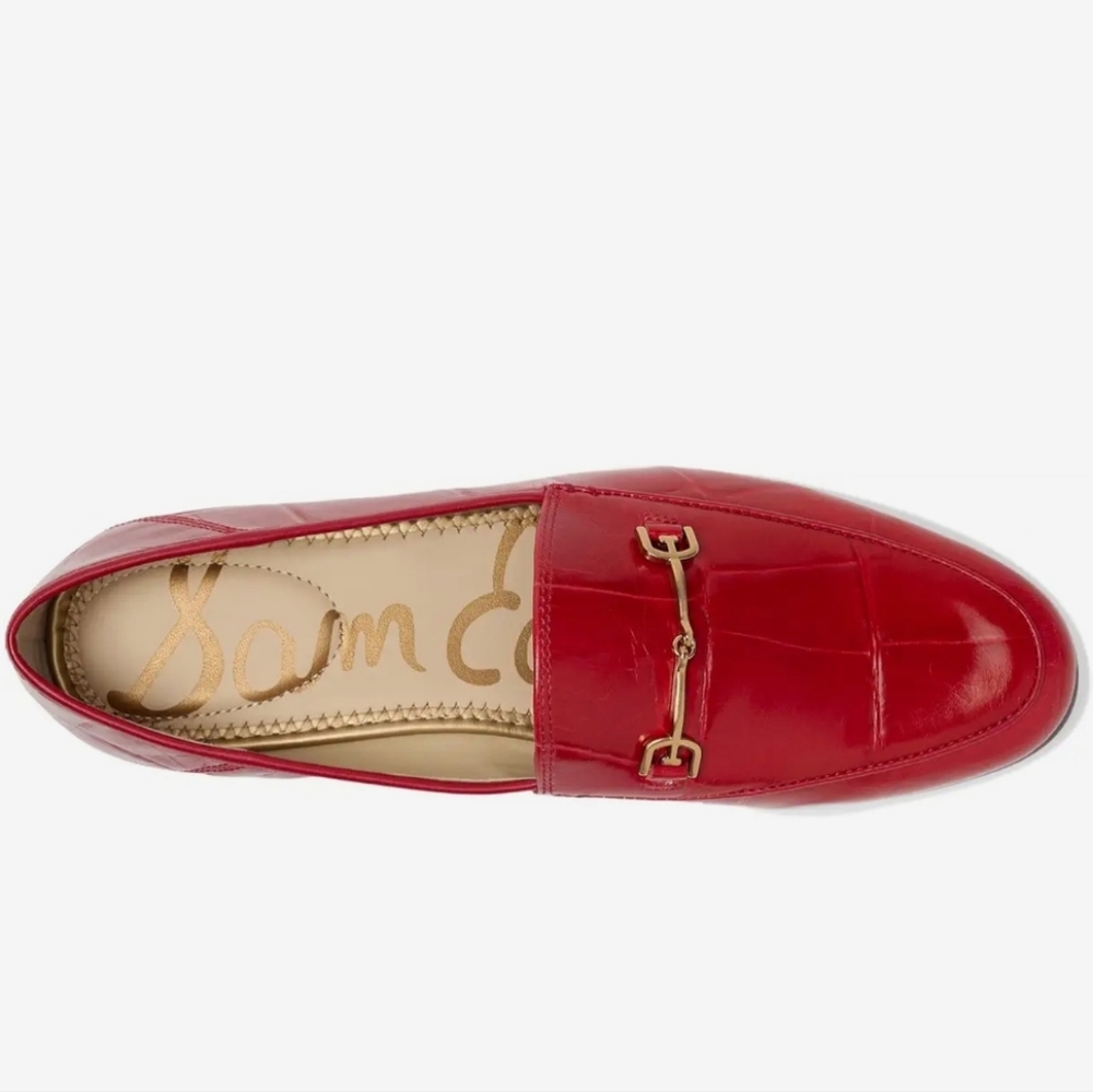 Sam Edelman Loraine, Red Croc Pattern Loafers NEW In Box 10.5M - Picture 5 of 16